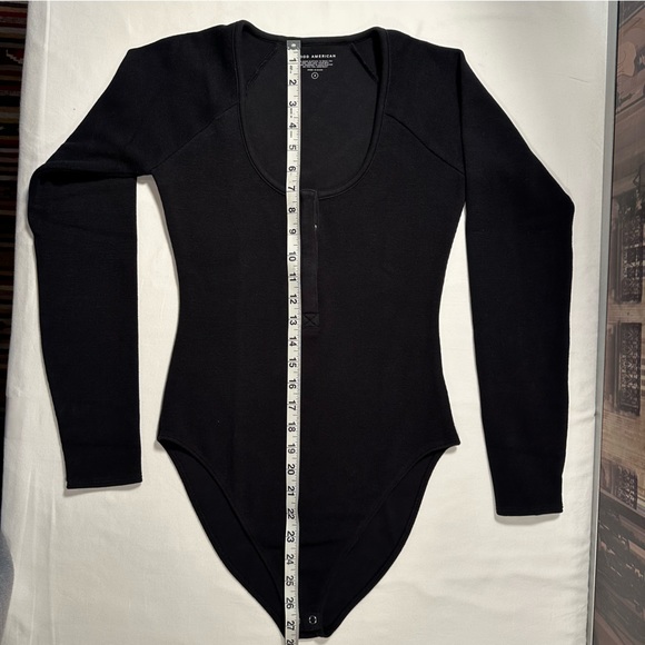 Good American Core long-sleeve women’s bodysuit size M color black. - Picture 2 of 13